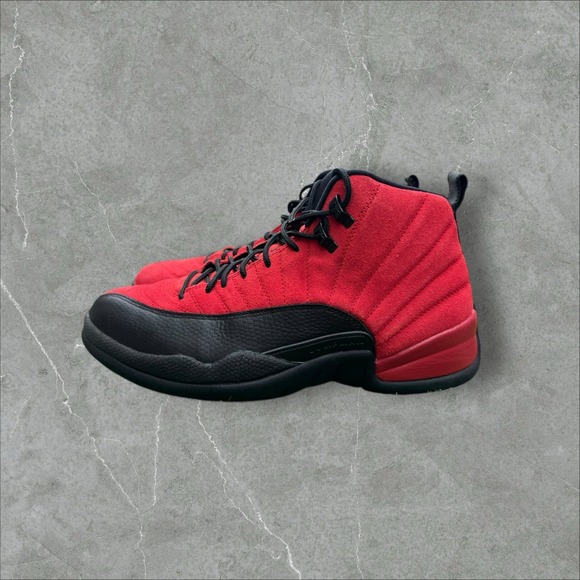 Jordan Other - Air Jordan 12 Retro Reverse Flu Game Basketball Sneakers Size 11 Red & Black Sue